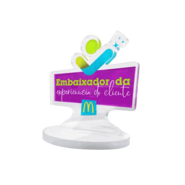 Trofeu Personalizado em Acrílico com Logo