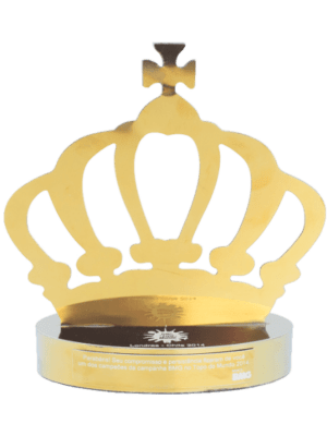 Trofeu de Inox Personalizado Coroa